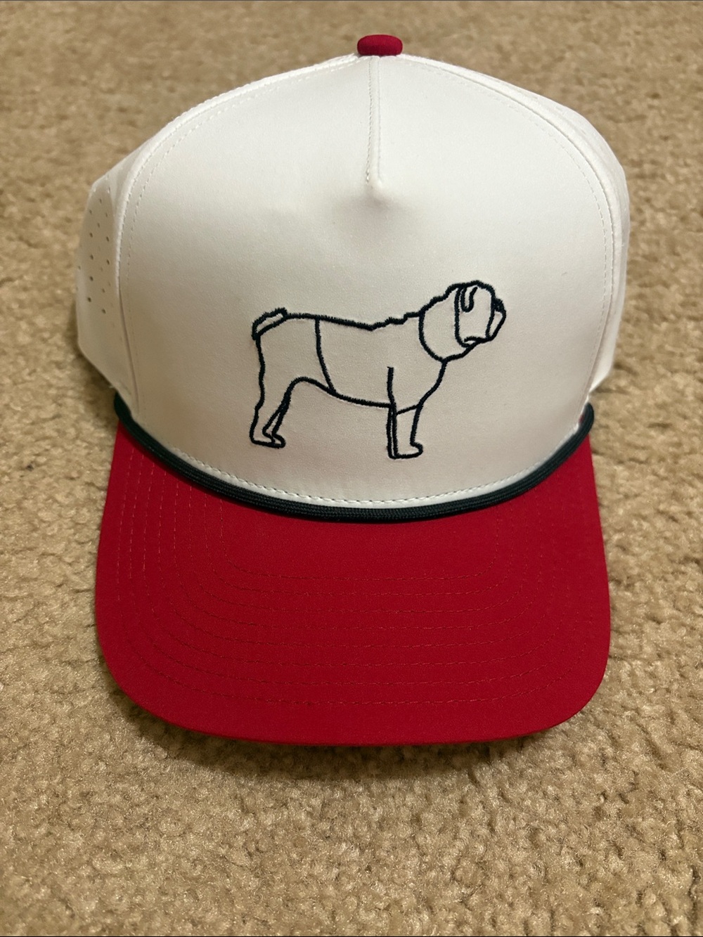 White and Red UGA Bulldog Trucker Hat Hovi Dry Goods